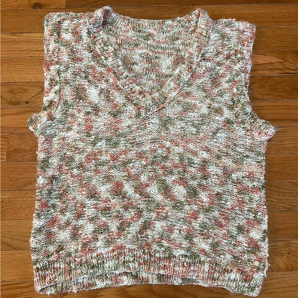 Source Unknown Multicolor Knit Sweater Vest
